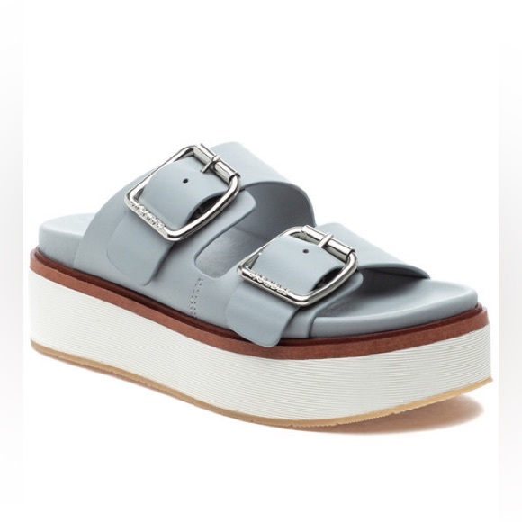 J/SLIDES Shoes - NWT J/SLIDES BOWIE Grey Leather Sandal